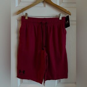 Under Armour Men's UA Rival Terry Shorts - Dark Red - Size Medium
